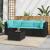 Set mobilier relaxare grădină 4 piese cu perne poliratan negru GartenMobel Dekor