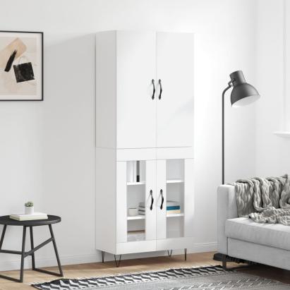 Dulap înalt, alb, 69,5x34x180 cm, lemn compozit GartenMobel Dekor