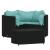 Set mobilier relaxare grădină 4 piese cu perne poliratan negru GartenMobel Dekor