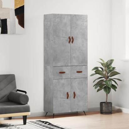 Dulap înalt, gri beton, 69,5x34x180, lemn compozit GartenMobel Dekor