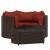 Set mobilier de grădină cu perne, 4 piese, maro, poliratan GartenMobel Dekor