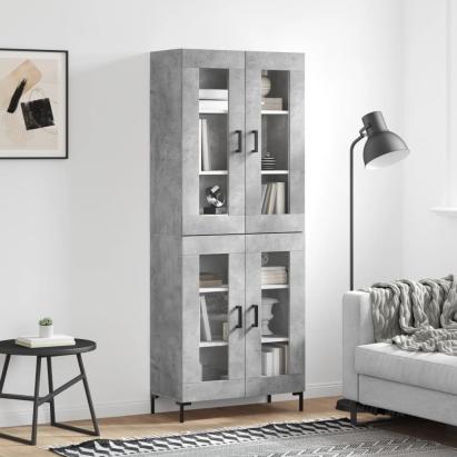 Dulap înalt, gri beton, 69,5x34x180, lemn compozit GartenMobel Dekor