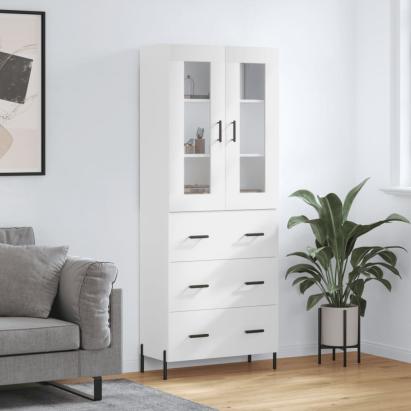 Dulap înalt, alb, 69,5x34x180 cm, lemn compozit GartenMobel Dekor
