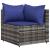 Set mobilier de grădină cu perne, 3 piese, gri, poliratan GartenMobel Dekor
