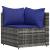 Set mobilier de grădină cu perne, 4 piese, gri, poliratan GartenMobel Dekor