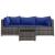 Set mobilier de grădină cu perne, 4 piese, gri, poliratan GartenMobel Dekor