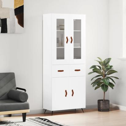 Dulap înalt, alb, 69,5x34x180 cm, lemn compozit GartenMobel Dekor
