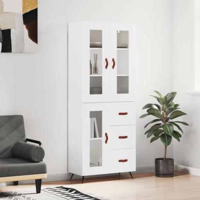 Dulap înalt, alb, 69,5x34x180 cm, lemn compozit GartenMobel Dekor