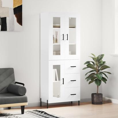 Dulap înalt, alb, 69,5x34x180 cm, lemn compozit GartenMobel Dekor