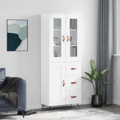 Dulap înalt, alb, 69,5x34x180 cm, lemn compozit GartenMobel Dekor