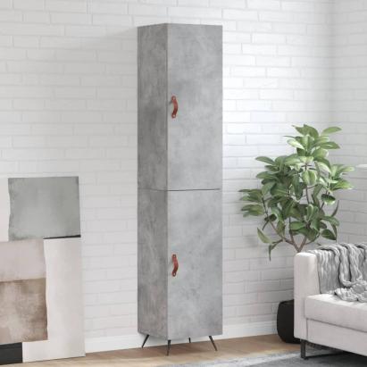 Dulap înalt, gri beton, 34,5x34x180 cm, lemn prelucrat GartenMobel Dekor