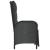 Scaune rabatabile exterior, cu perne, 2 buc., negru, poliratan GartenMobel Dekor