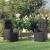 Scaune rabatabile exterior, cu perne, 2 buc., negru, poliratan GartenMobel Dekor