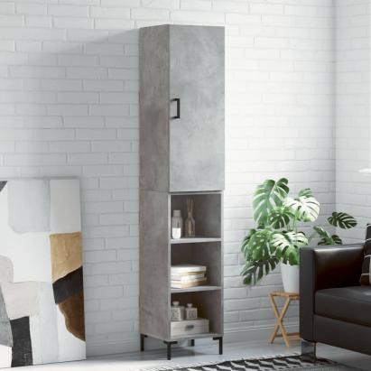 Dulap înalt, gri beton, 34,5x34x180 cm, lemn prelucrat GartenMobel Dekor