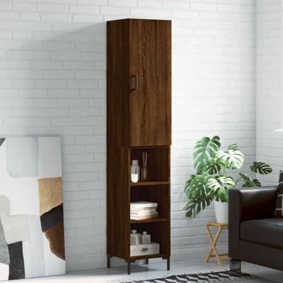Dulap înalt, stejar maro, 34,5x34x180 cm, lemn prelucrat GartenMobel Dekor