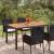 Masă de grădină cu blat din lemn, negru 150x90x75 cm poliratan GartenMobel Dekor