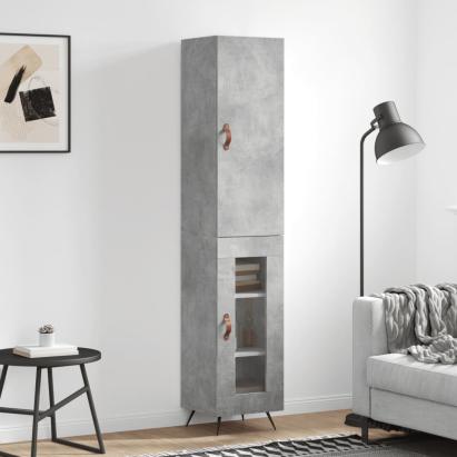 Dulap înalt, gri beton, 34,5x34x180 cm, lemn prelucrat GartenMobel Dekor