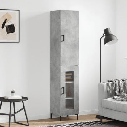 Dulap înalt, gri beton, 34,5x34x180 cm, lemn prelucrat GartenMobel Dekor