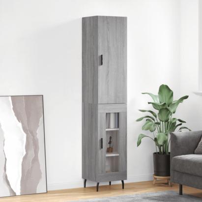 Dulap înalt, gri sonoma, 34,5x34x180 cm, lemn prelucrat GartenMobel Dekor