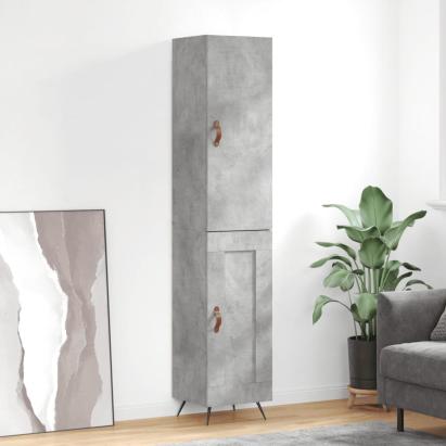 Dulap înalt, gri beton, 34,5x34x180 cm, lemn prelucrat GartenMobel Dekor