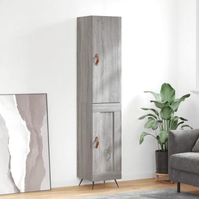 Dulap înalt, gri sonoma, 34,5x34x180 cm, lemn prelucrat GartenMobel Dekor