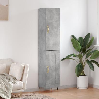 Dulap înalt, gri beton, 34,5x34x180 cm, lemn prelucrat GartenMobel Dekor