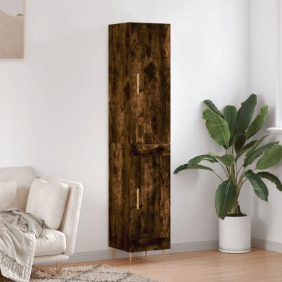 Dulap înalt, stejar fumuriu, 34,5x34x180 cm, lemn prelucrat GartenMobel Dekor