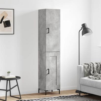 Dulap înalt, gri beton, 34,5x34x180 cm, lemn prelucrat GartenMobel Dekor
