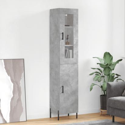 Dulap înalt, gri beton, 34,5x34x180 cm, lemn prelucrat GartenMobel Dekor