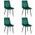 Scaune bucatarie/living, set 4 buc, Artool, Libra, catifea, metal, verde si negru, 44x40x88.5 cm GartenVIP DiyLine