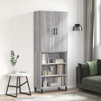 Dulap înalt, gri sonoma, 69,5x34x180 cm, lemn compozit GartenMobel Dekor
