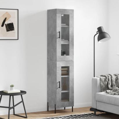 Dulap înalt, gri beton, 34,5x34x180 cm, lemn prelucrat GartenMobel Dekor