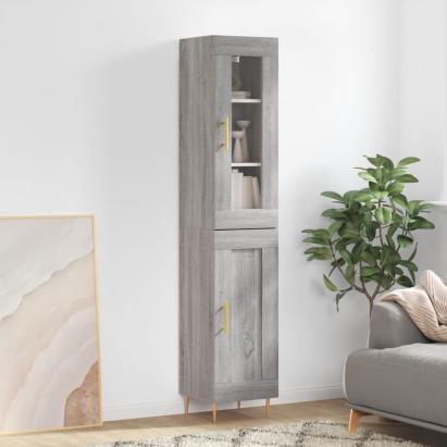 Dulap înalt, gri sonoma, 34,5x34x180 cm, lemn prelucrat GartenMobel Dekor