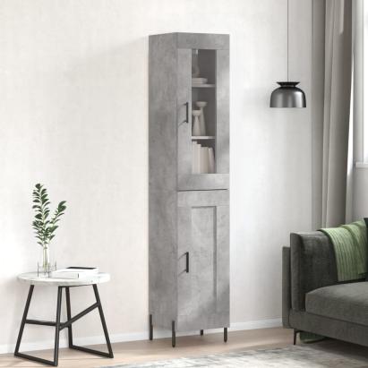 Dulap înalt, gri beton, 34,5x34x180 cm, lemn prelucrat GartenMobel Dekor