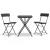 Set mobilier bistro pliabil, 3 piese, negru, poliratan GartenMobel Dekor