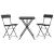 Set mobilier bistro pliabil, 3 piese, negru, poliratan GartenMobel Dekor