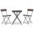 Set mobilier bistro pliabil, 3 piese, maro, poliratan GartenMobel Dekor