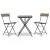 Set mobilier bistro pliabil, 3 piese, gri, poliratan GartenMobel Dekor