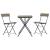 Set mobilier bistro pliabil, 3 piese, gri, poliratan GartenMobel Dekor