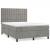 Pat box spring cu saltea, gri deschis, 140x190 cm, catifea GartenMobel Dekor
