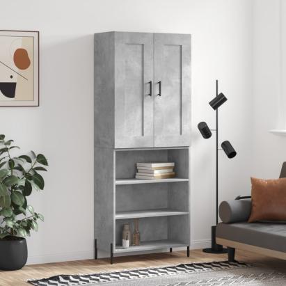 Dulap înalt, gri beton, 69,5x34x180, lemn compozit GartenMobel Dekor