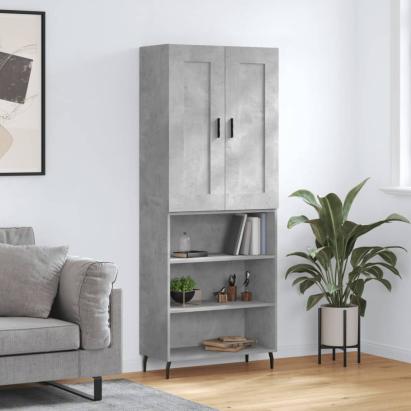 Dulap înalt, gri beton, 69,5x34x180, lemn compozit GartenMobel Dekor