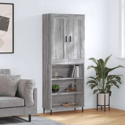 Dulap înalt, gri sonoma, 69,5x34x180 cm, lemn compozit GartenMobel Dekor