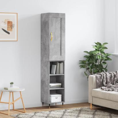 Dulap înalt, gri beton, 34,5x34x180 cm, lemn prelucrat GartenMobel Dekor