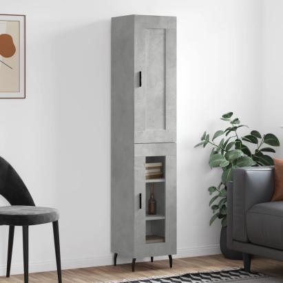 Dulap înalt, gri beton, 34,5x34x180 cm, lemn prelucrat GartenMobel Dekor