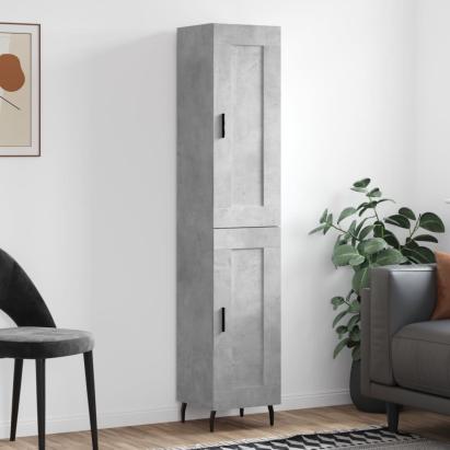 Dulap înalt, gri beton, 34,5x34x180 cm, lemn prelucrat GartenMobel Dekor