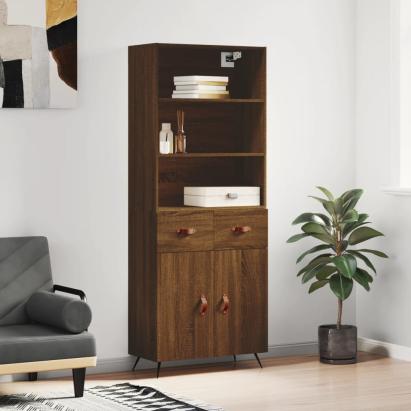 Dulap înalt, stejar maro, 69,5x34x180 cm, lemn compozit GartenMobel Dekor