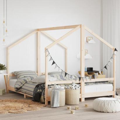 Cadru pat pentru copii, 2x(80x200) cm, lemn masiv de pin GartenMobel Dekor