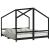 Cadru de pat pentru copii negru 2x(90x190) cm lemn masiv de pin GartenMobel Dekor