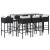 Set mobilier bar de grădină cu perne, 9 piese, negru, poliratan GartenMobel Dekor
